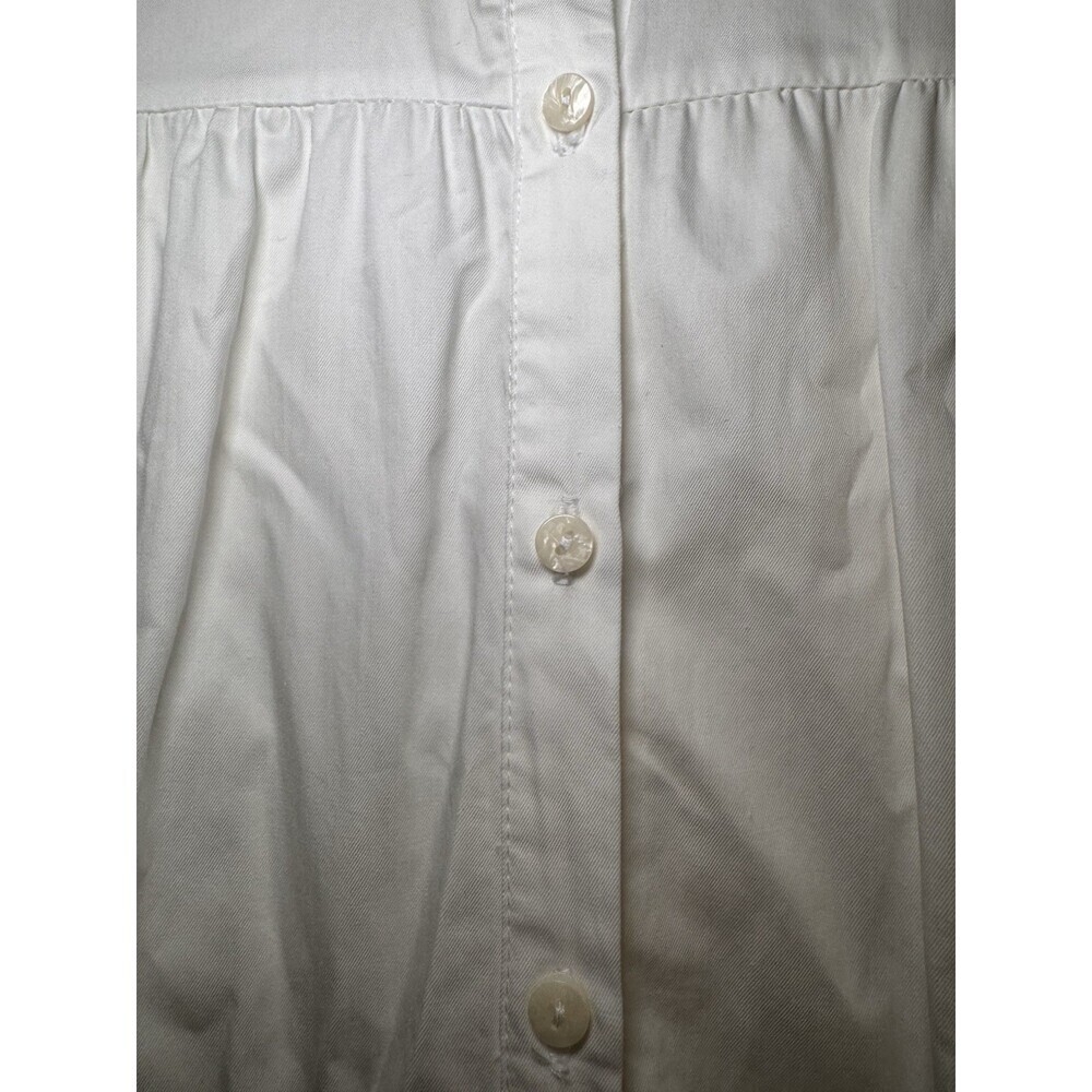 ZARA White Cotton Poplin Shirt Dress Puff Sleeve Tiered Mini Size S 4 6 - Picture 6 of 9